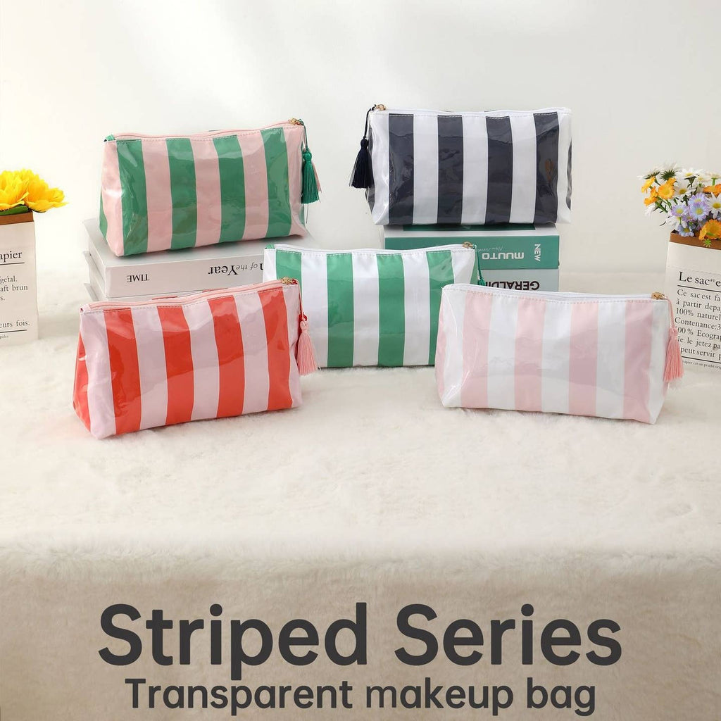 Makeup Bags for Purse, Mini Clear Coated Cosmetic Bags