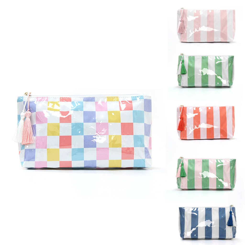 Makeup Bags for Purse, Mini Clear Coated Cosmetic Bags