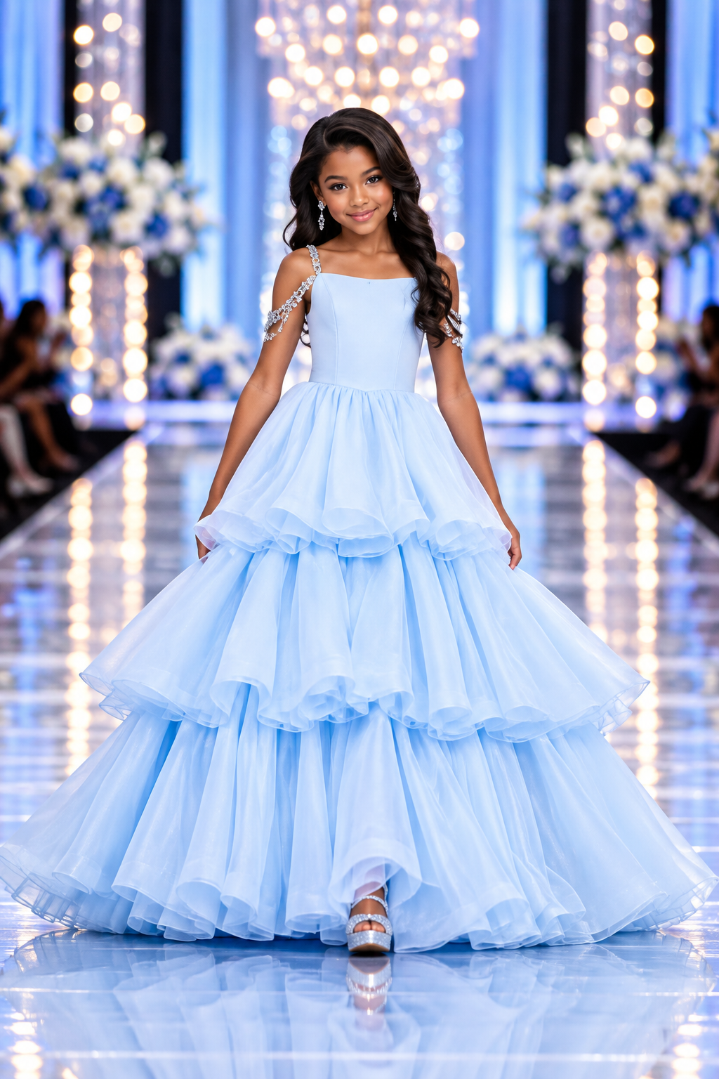 Sky Blue Glitz Gown - size 10