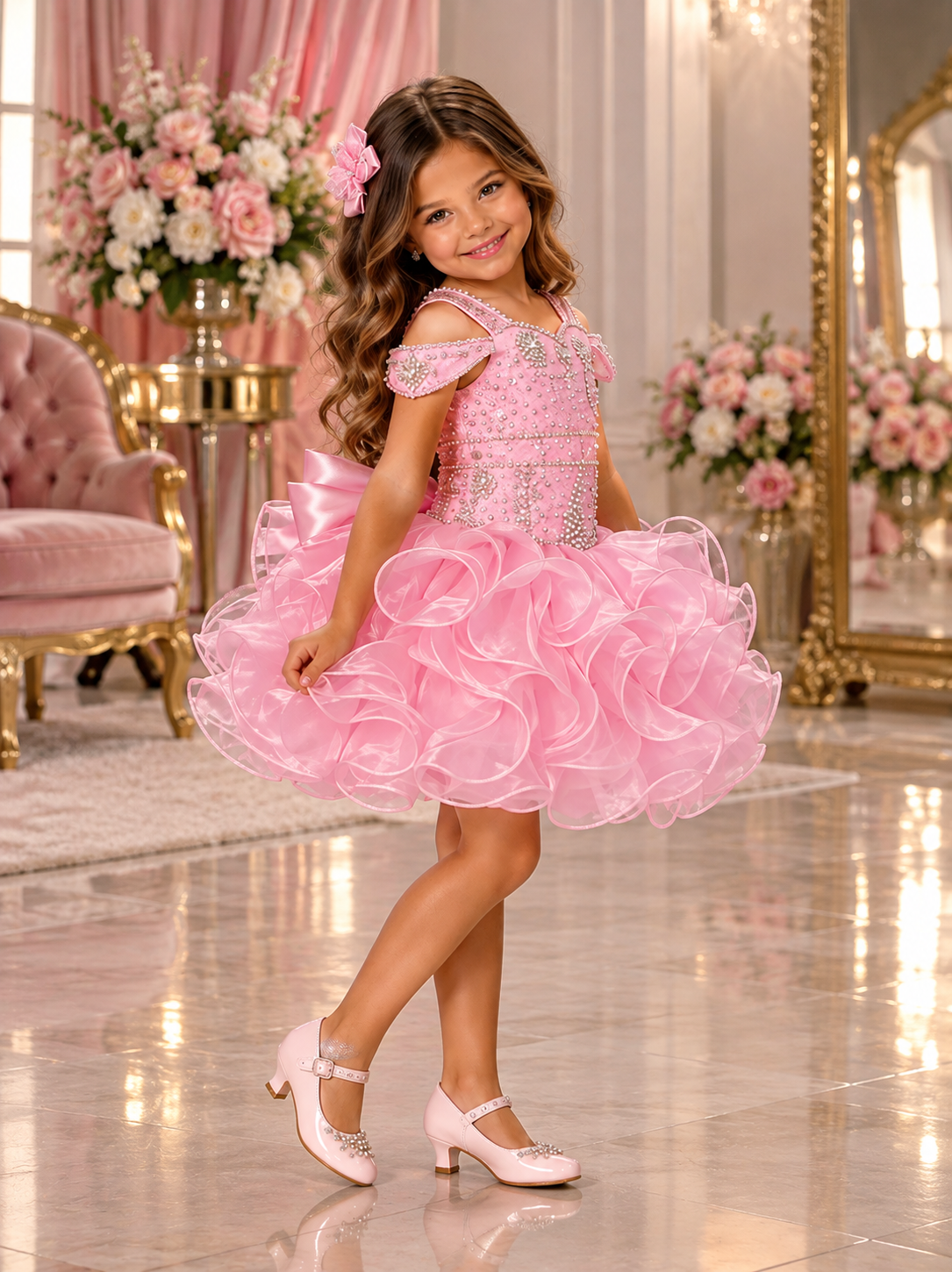 Pink Little Miss Glitz - size 5