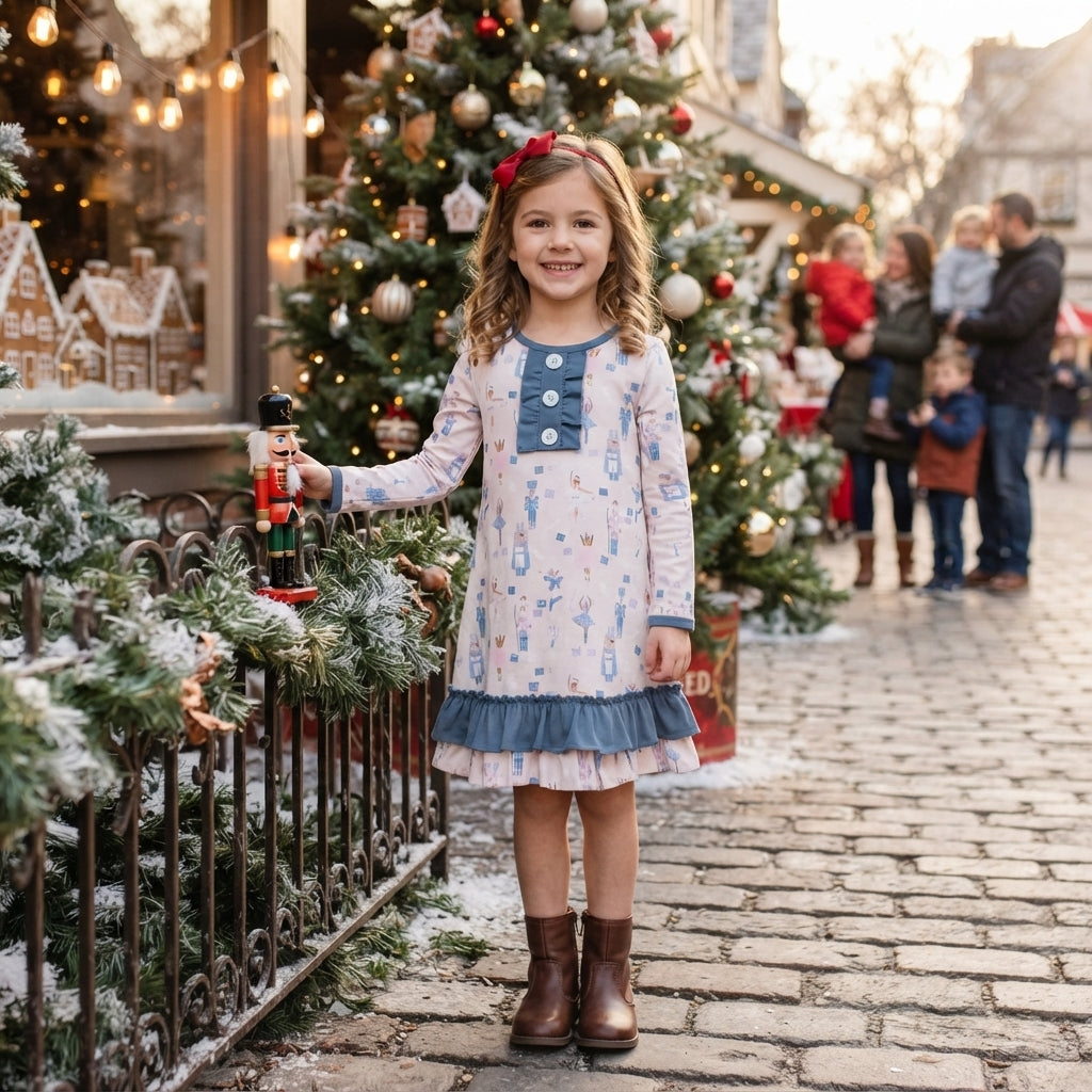 Girls’ Christmas Ruffle Nightgown