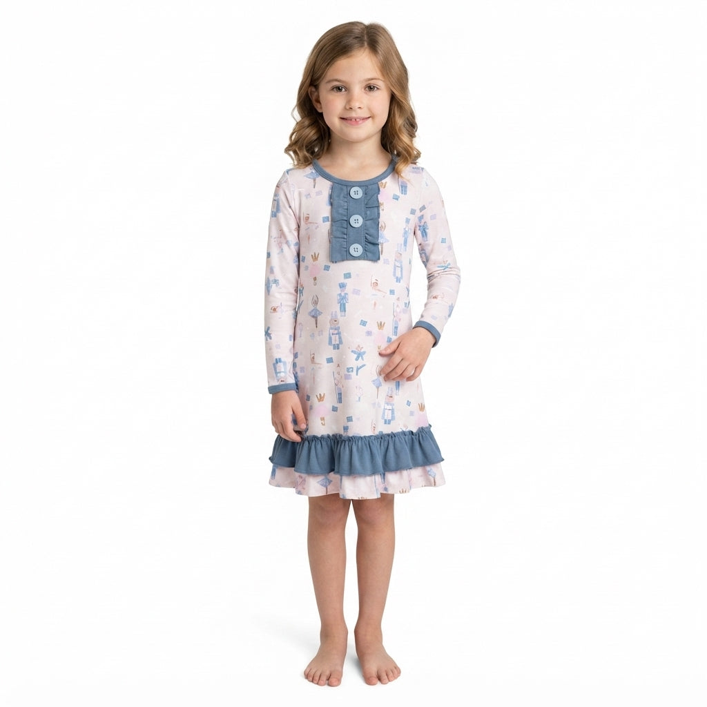 Girls’ Christmas Ruffle Nightgown