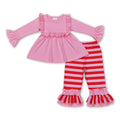 Girls’ Pink & Red Striped Tunic Set