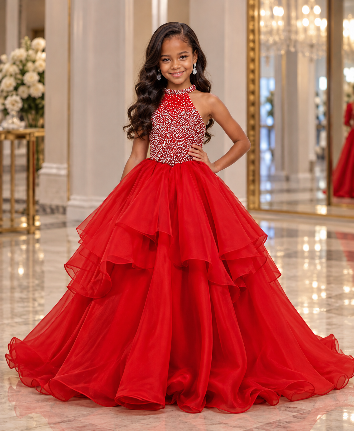 Scarlet Sparkle Glitz Gown - size 12