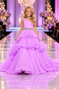 Lilac One-Shoulder Ruffle Pageant Gown - size 10