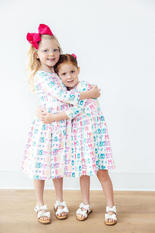 Big Sister 3/4 Sleeve Pocket Twirl Dress